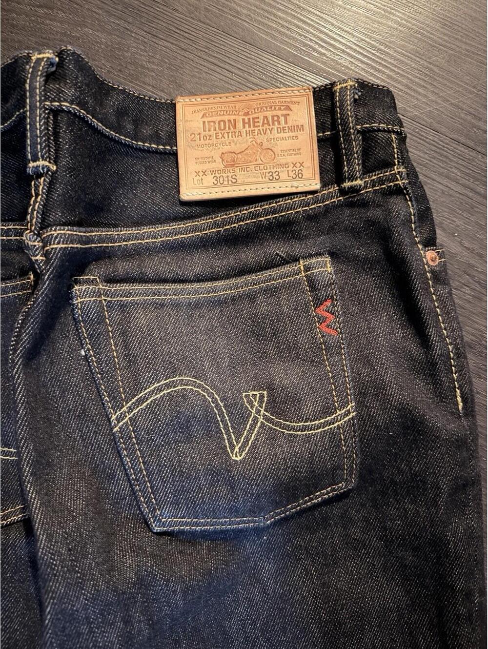 RARE Iron Heart x Self Edge 301s Slim Tapered Jeans W33 L31 Unworn Mint